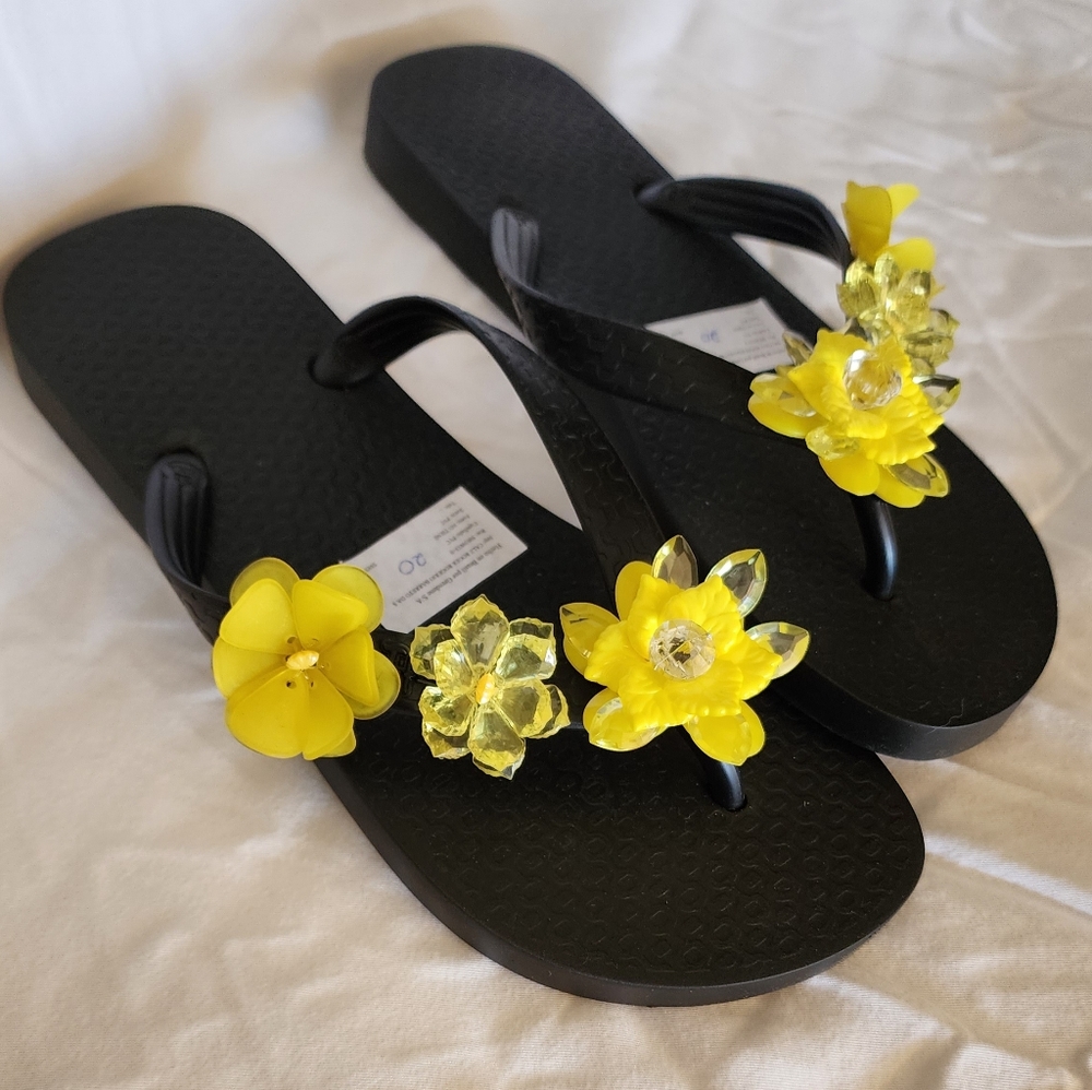 Beaded Ipanema flip flops